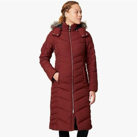 EDDIE BAUER SUN VALLEY DOWN DUFFLE COAT IN DARK SABLE SZ PETITE LARGE - Picture 2 of 16